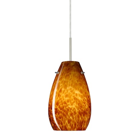 Pera 9 Cord Pendant, Amber Cloud, Satin Nickel Finish, 1x9W LED